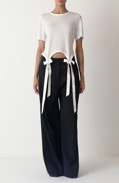 Simone Rocha Easy Bow Tails Cotton T-Shirt | Nordstrom