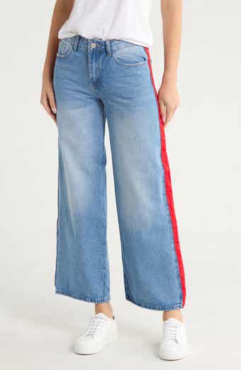 FLYING ANGEL Side Tape Wide Leg Jeans