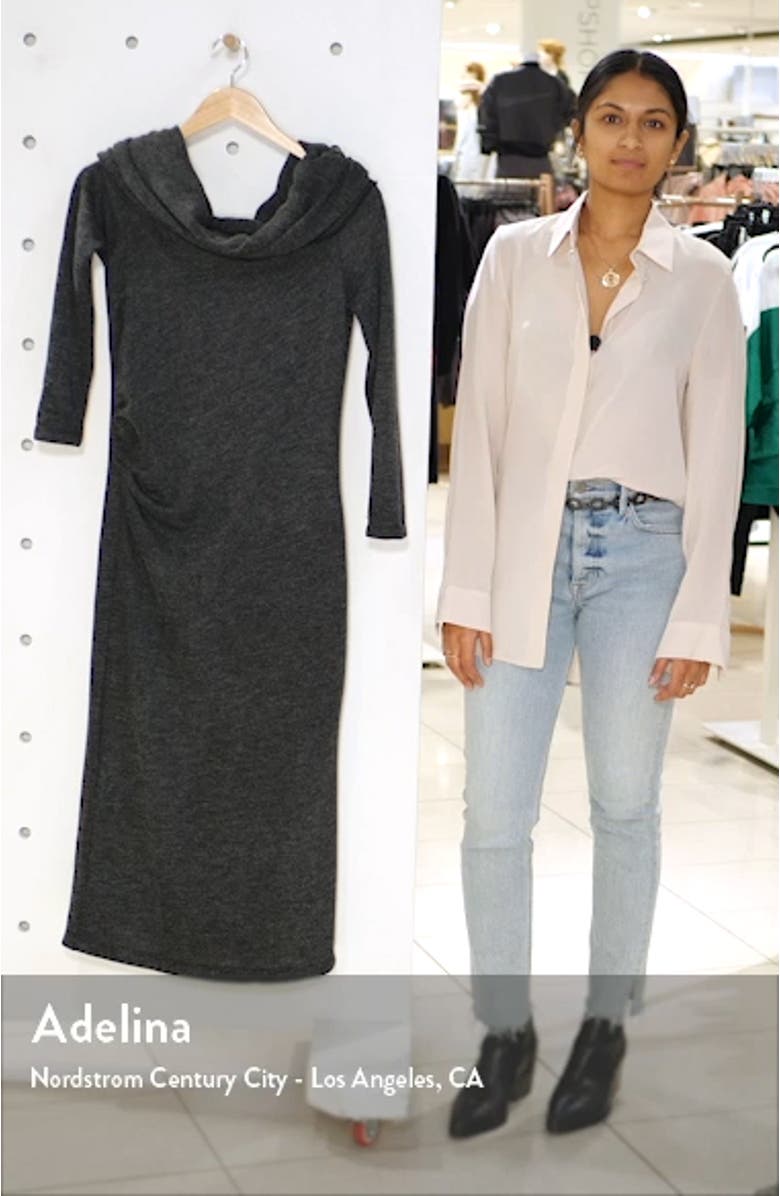 Off The Shoulder Midi Sweater Dress, sales video thumbnail