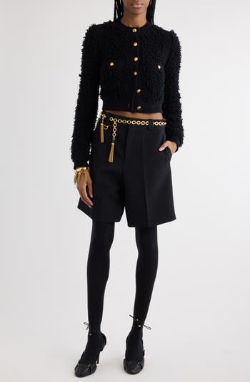 ショートパンツ Chloe SS25 Chloe Virgin Wool Shorts (CH25SSH07302 001) Chloé Virgin Wool Crepe Tailored Shorts | Nordstrom