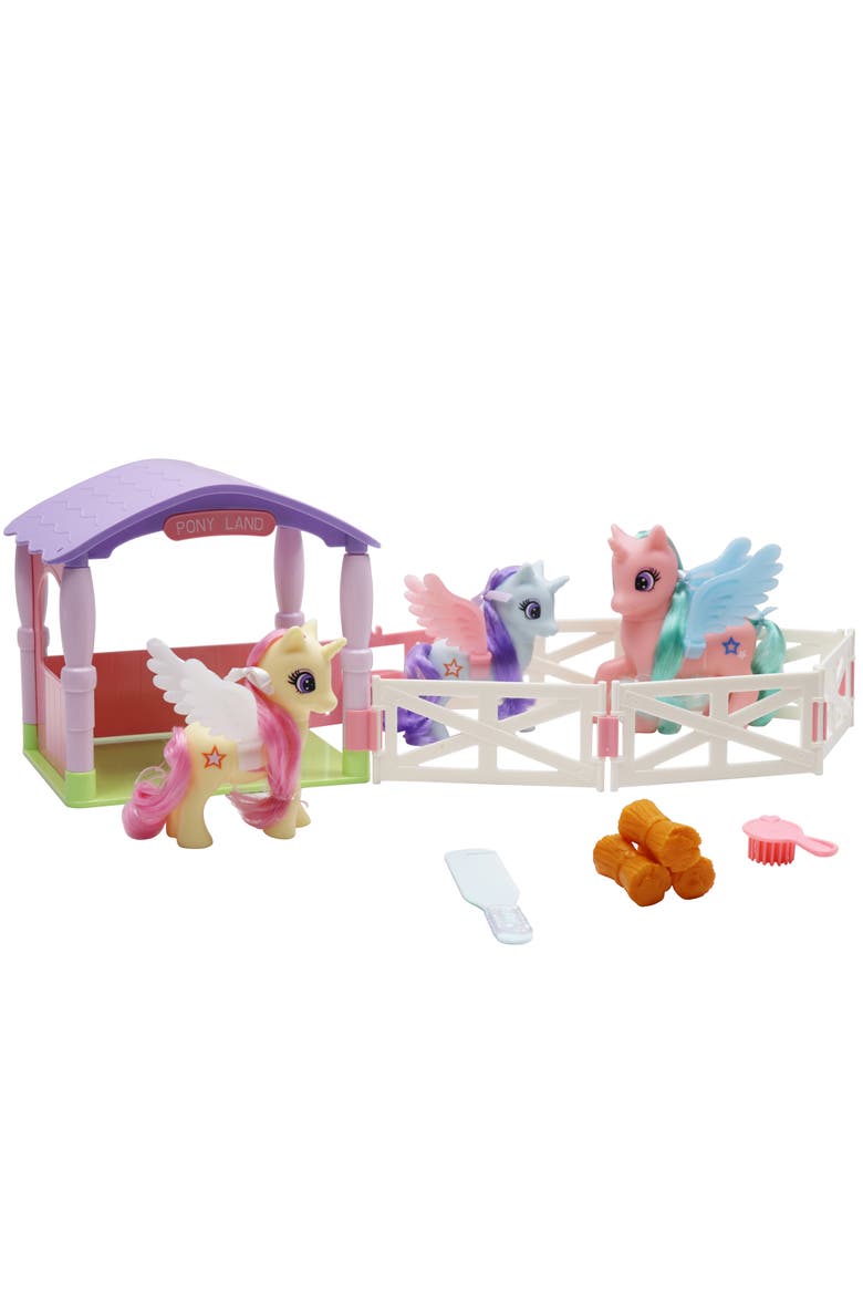Pony Land Unicorn Stable Playset, Alternate, color, Multicolored