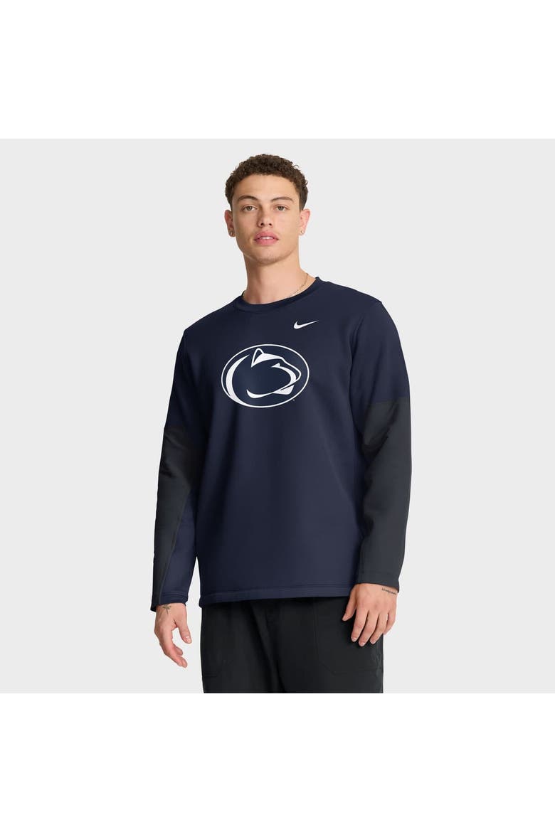 Men's Nike Navy Penn State Nittany Lions 2025 Sideline Coach Performance Long Sleeve T-Shirt, Alternate, color, Navy
