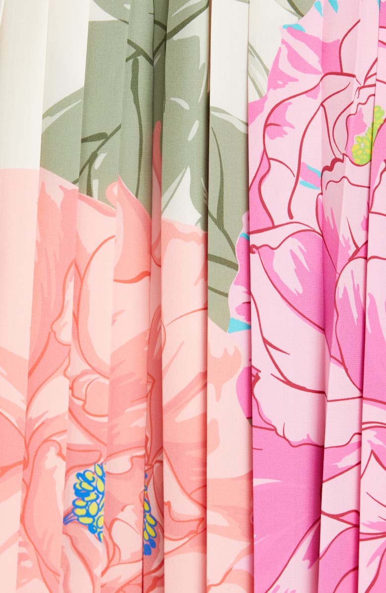 Valentino Camellia Pleated Silk Crêpe de Chine Trench, Alternate, color,