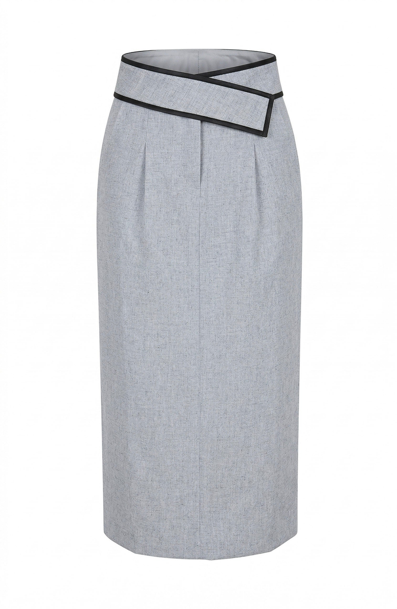 Modenaire Hidden Front Closure Sleeveless Top & Midi Skirt Set, Alternate, color, Light Grey