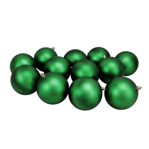 Northlight 12ct Xmas Green Shatterproof Matte Christmas Ball Ornaments 4" In Green