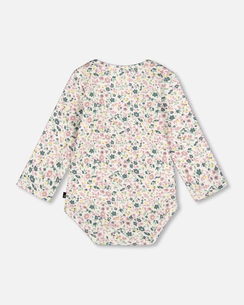 Deux Par Deux Organic Cotton Long Sleeve Romper In Green