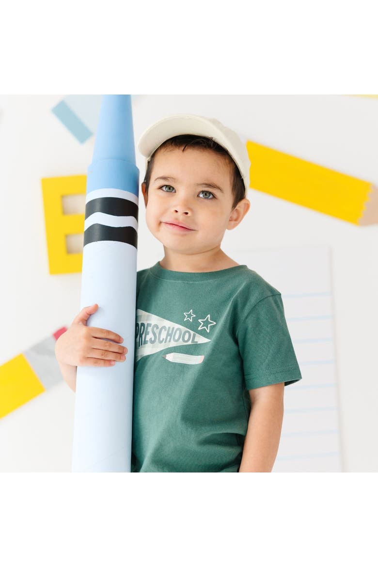 Preschool Pennant Short Sleeve T-Shirt, Alternate, color, Hunter Green