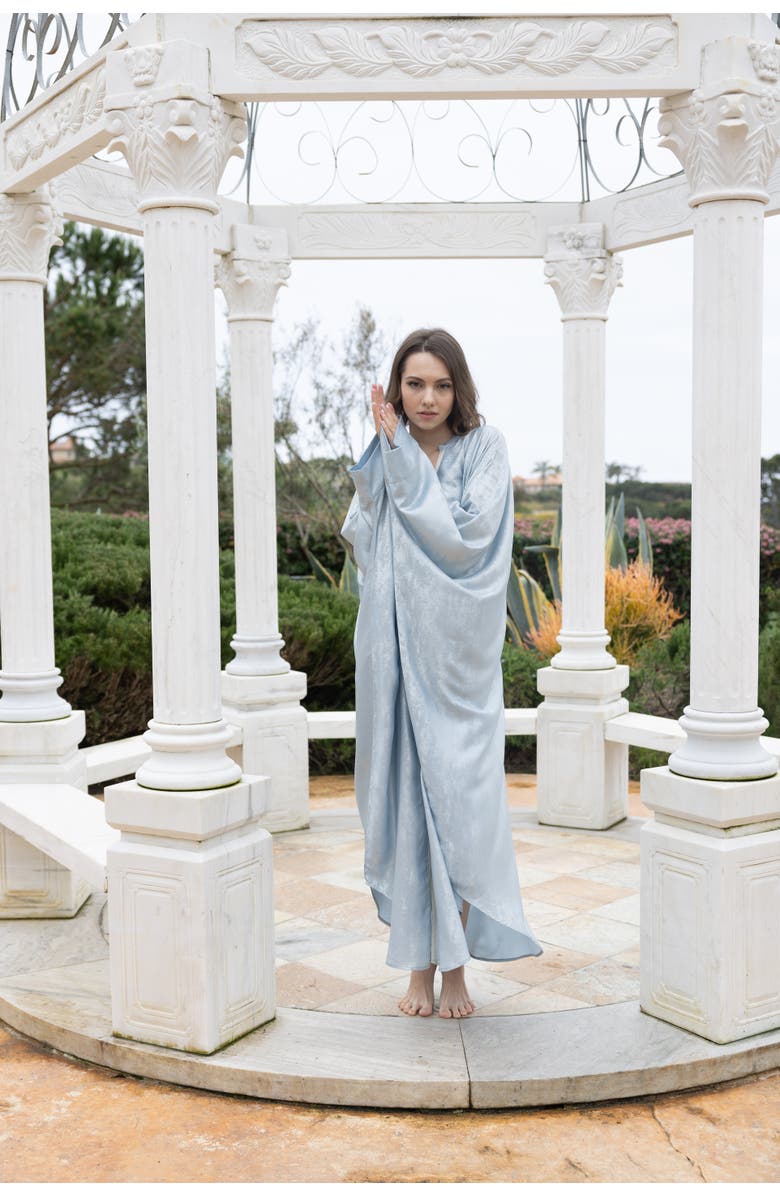 Le Fafo Metallic Silk Kaftan Gown, Alternate, color, Blue