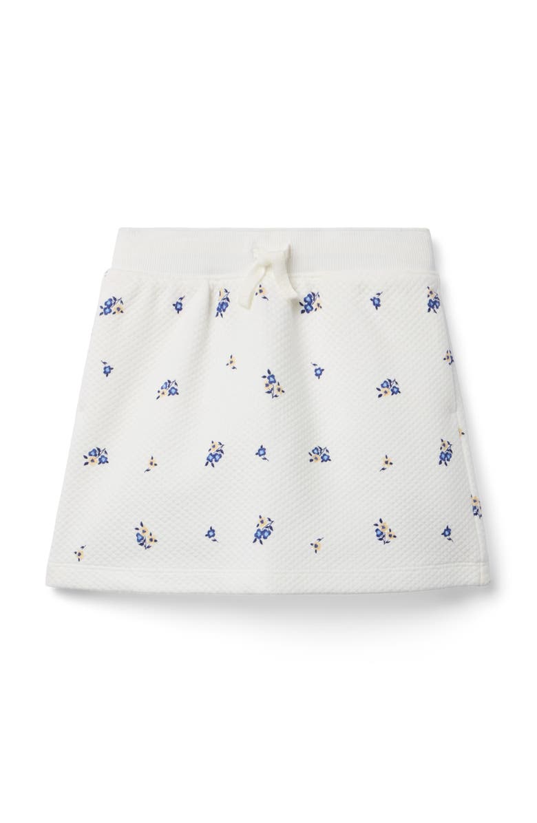 Janie and Jack Quilted Floral Skirt, Main, color, White