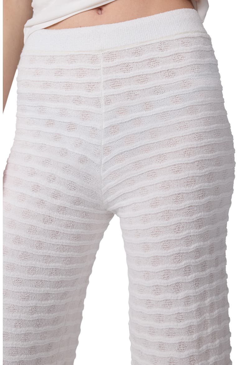 Barbara Mixed Stitch Cotton Blend Knit Pants, Alternate, color, WHITE