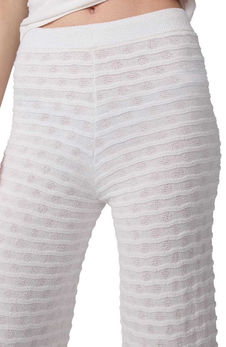 Diane von Furstenberg Barbara Mixed Stitch Cotton Blend Knit Pants, Alternate, color, White
