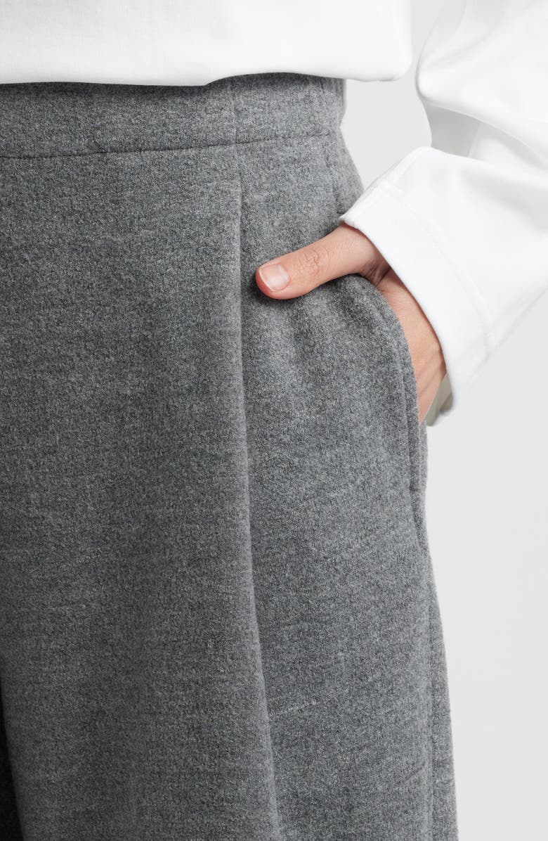 COS Boiled Wool Blend Barrel Leg Pants, Alternate, color, 