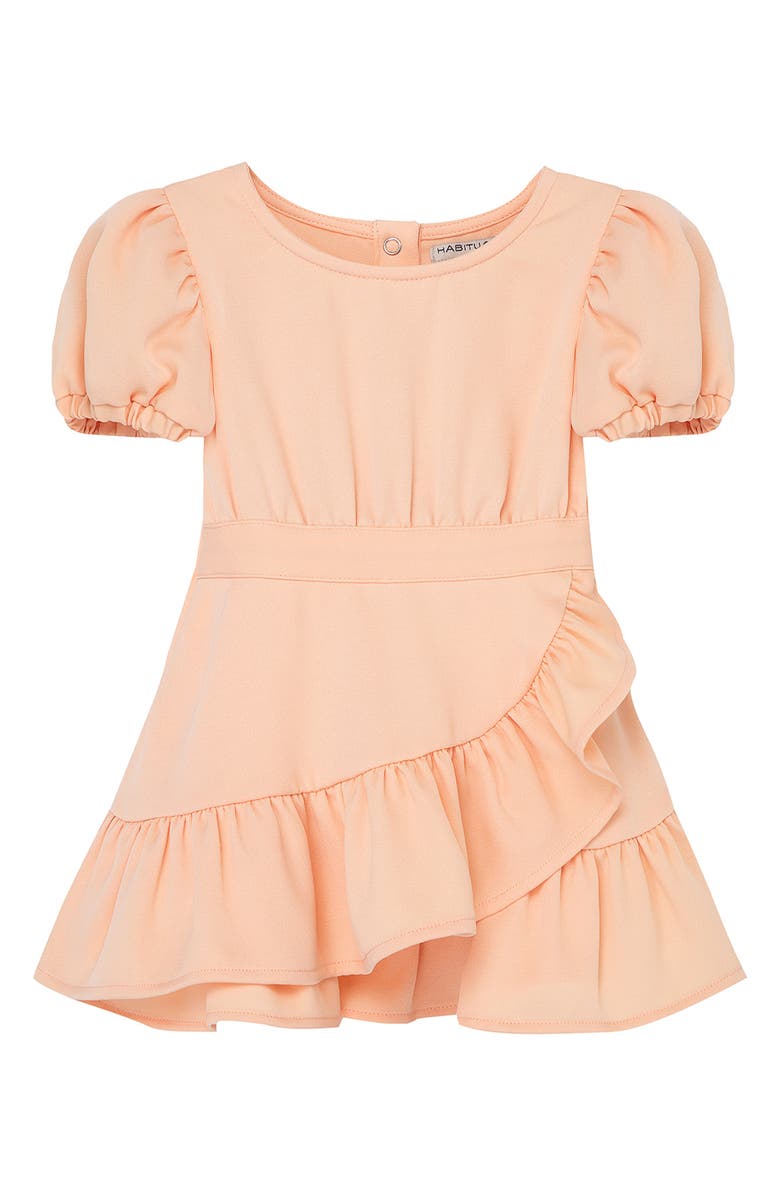 Habitual Kids Puff Sleeve Faux Wrap Dress, Main, color, 