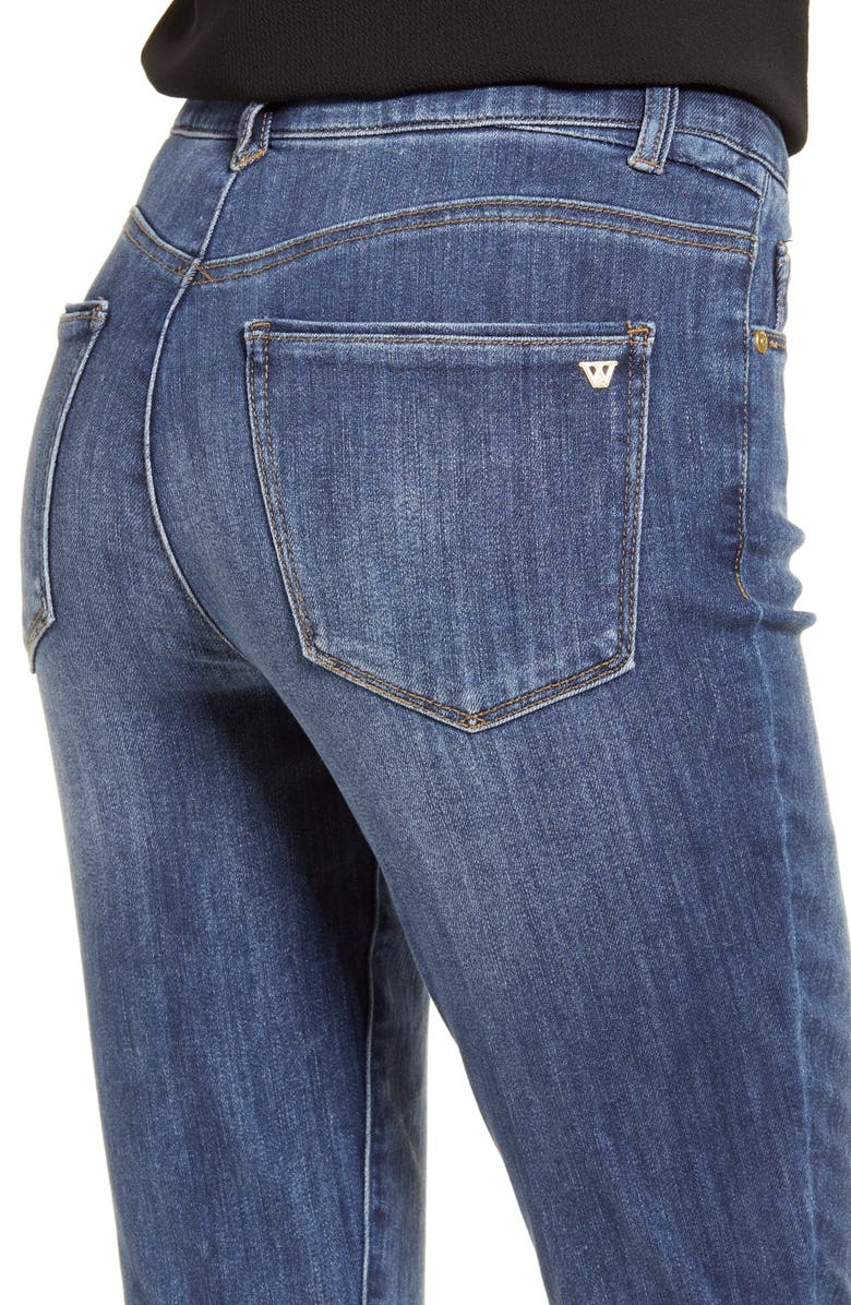 Wit & Wisdom Logan 'Ab'Solution High Waist Raw Hem Skinny Crop Jeans, Alternate, color, Blue