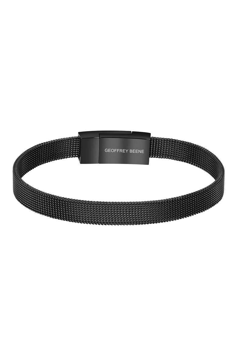 Men's Stainless Steel Mesh Chain Bracelet, Main, color, BLACK