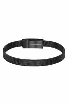 GEOFFREY BEENE Men's Stainless Steel Mesh Chain Bracelet