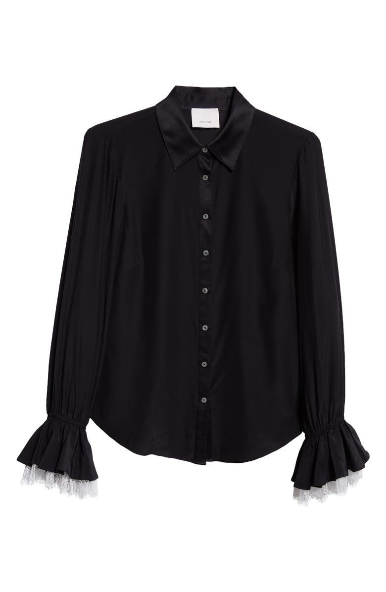 Cinq à Sept Roxie Lace Silk Shirt, Alternate, color,