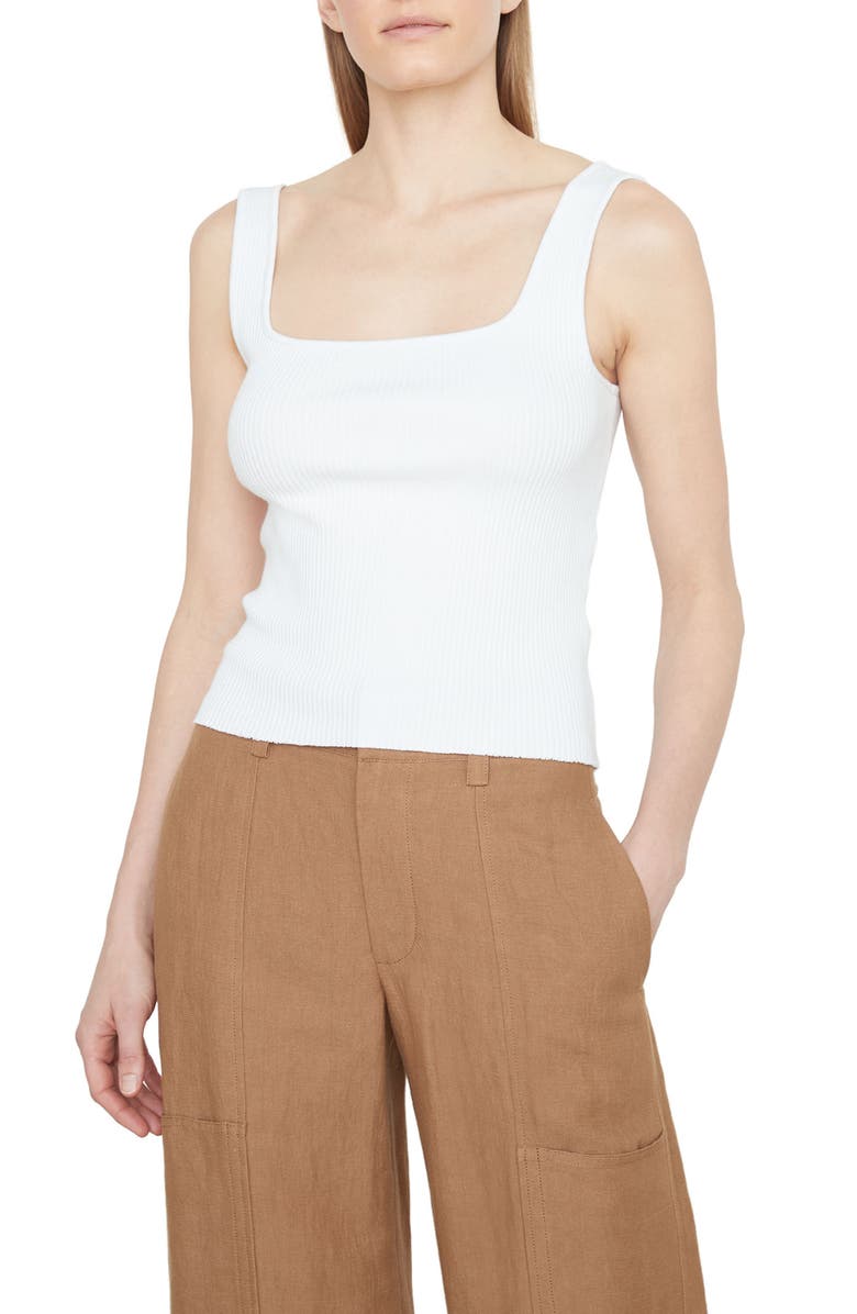 Vince Square Neck Rib Tank Top, Main, color, 
