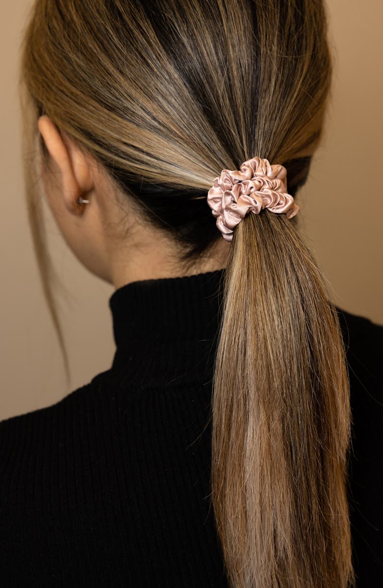 BLISSY Pure Sleep Silk Pillowcase & Scrunchie Set, Alternate, color, White/ Multi