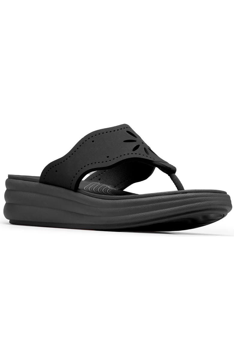 Clarks<sup>®</sup> Drift Daisy Sport Flip Flop, Main, color, Black