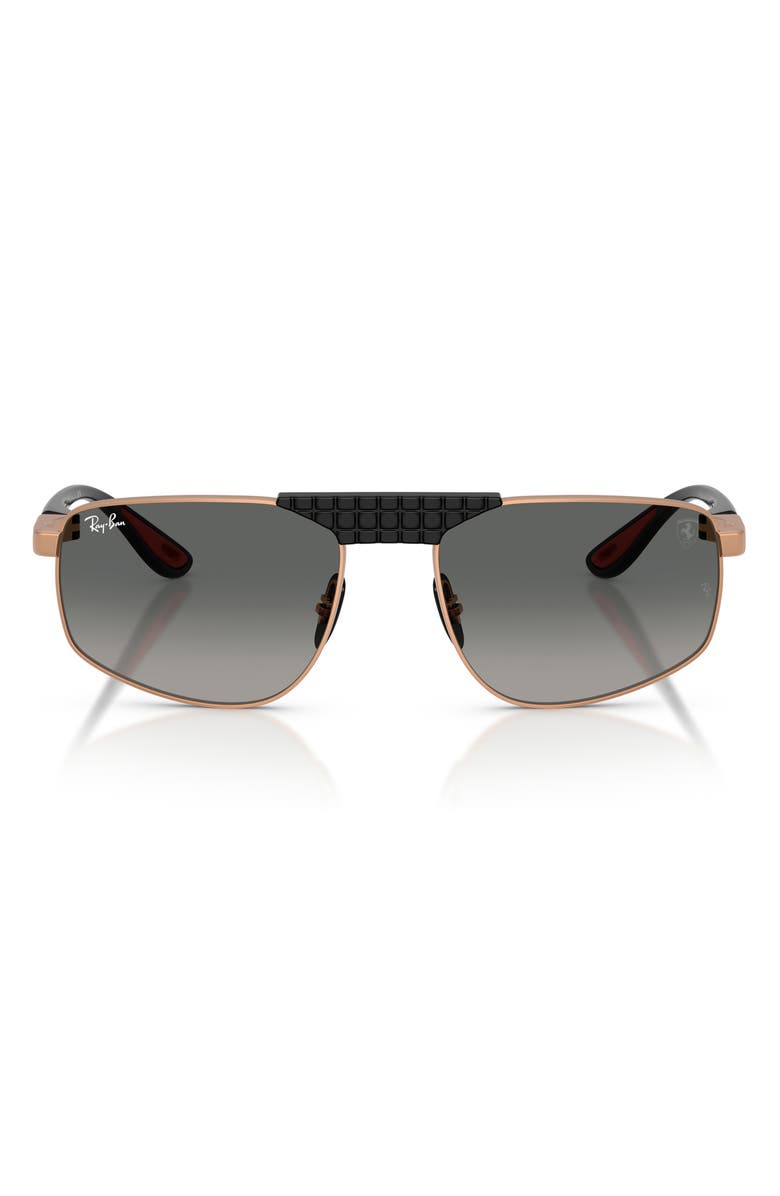 Ray-Ban 58mm Ferrari Gradient Irregular Sunglasses, Main, color, Matte Rose Gold / Grey