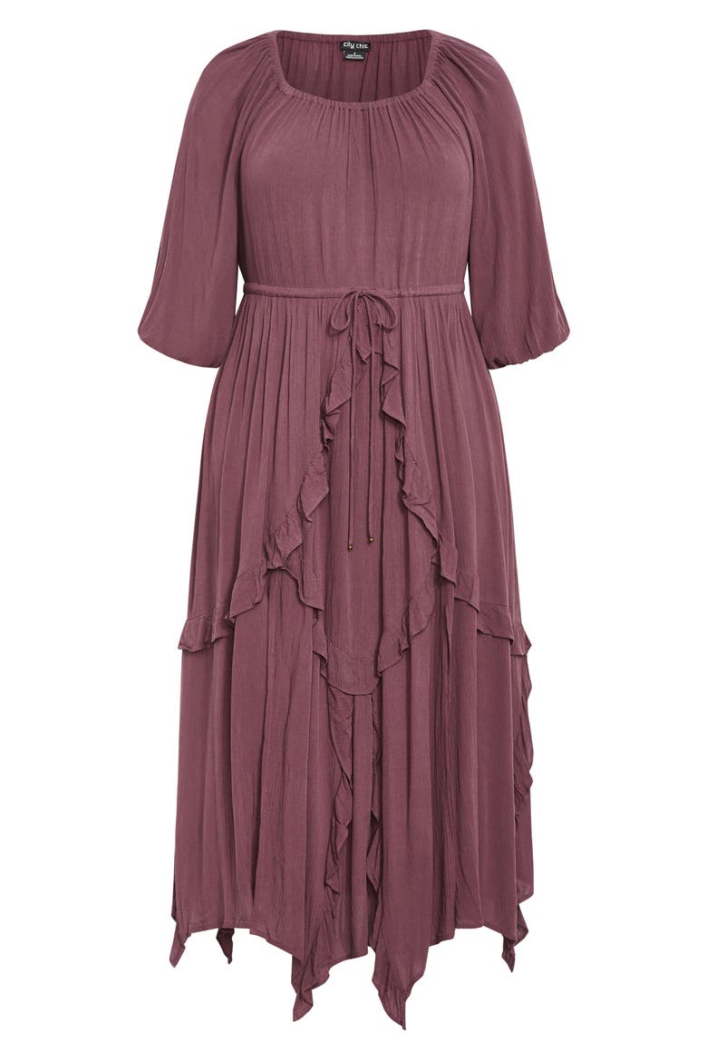 Zayne Handkerchief Hem Dress, Alternate, color, DUSTY MAUVE