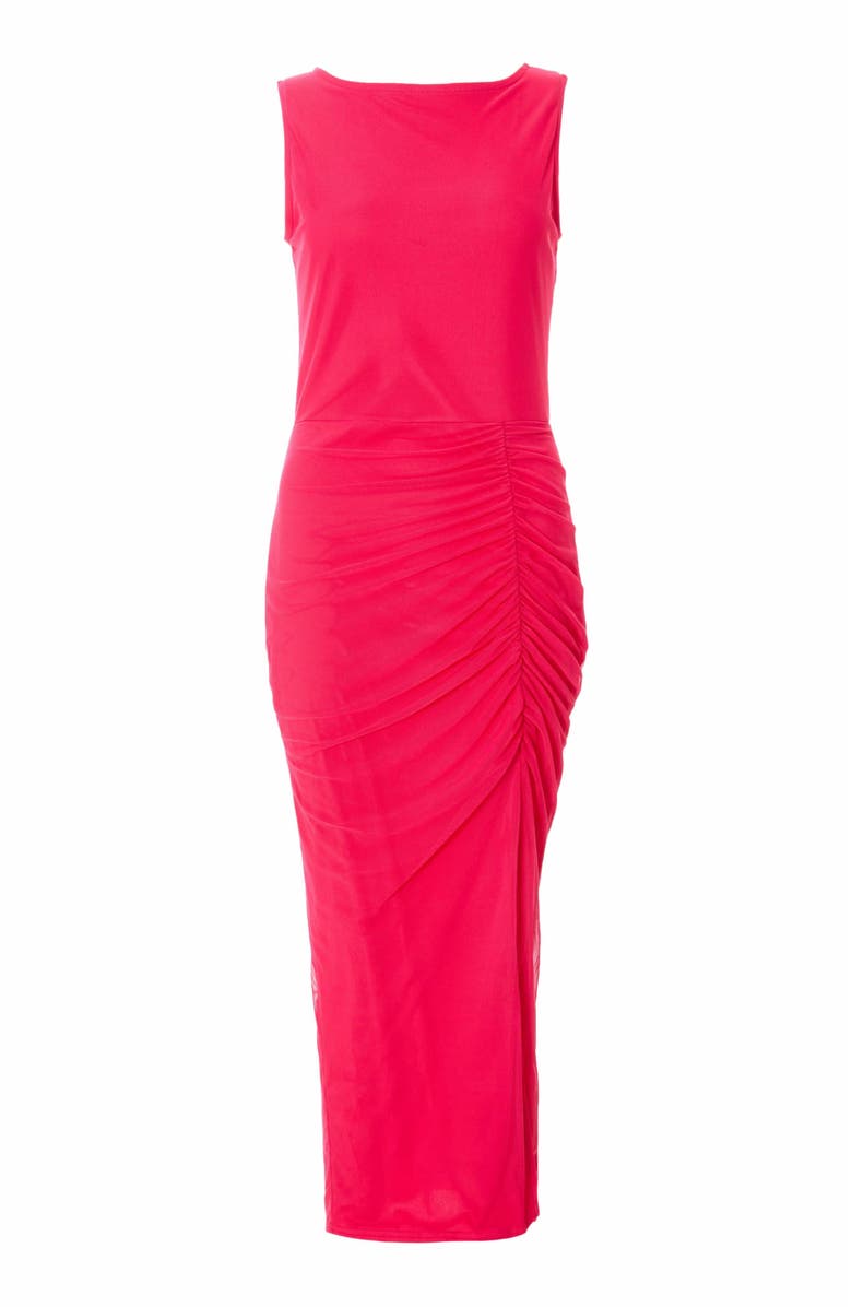 QUIZ Mesh Round Neck Maxi Dress, Alternate, color, 