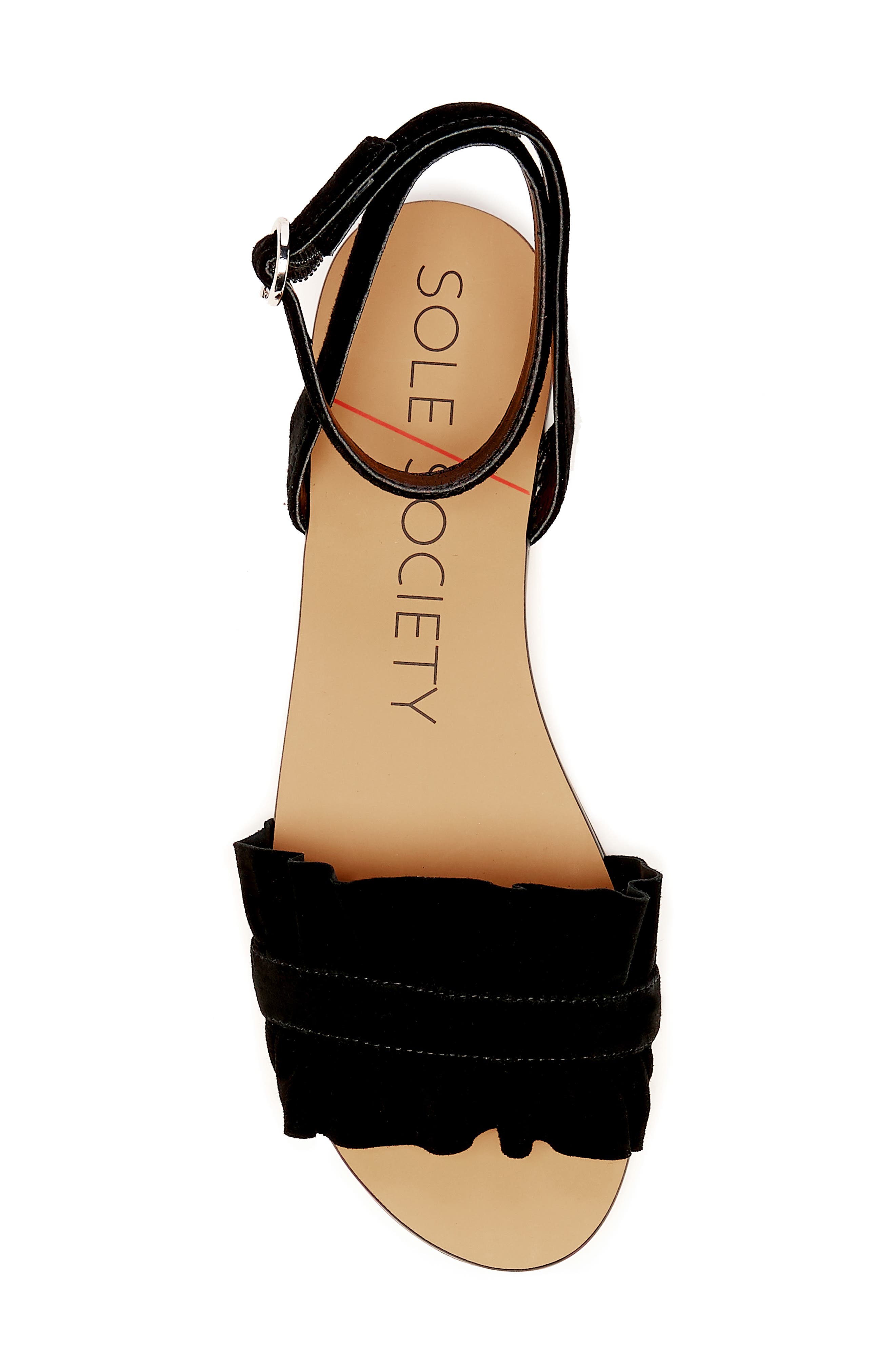 Sole Society Elixane Ruffle Sandal, Alternate, color, 