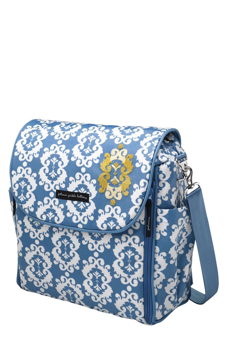 'Boxy Glazed' Diaper Bag, Main, color, IDYLLIC IBIZA