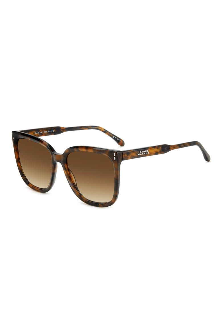 In Love 57mm Gradient Square Sunglasses, Alternate, color, HAVANA/ BROWN GRADIENT