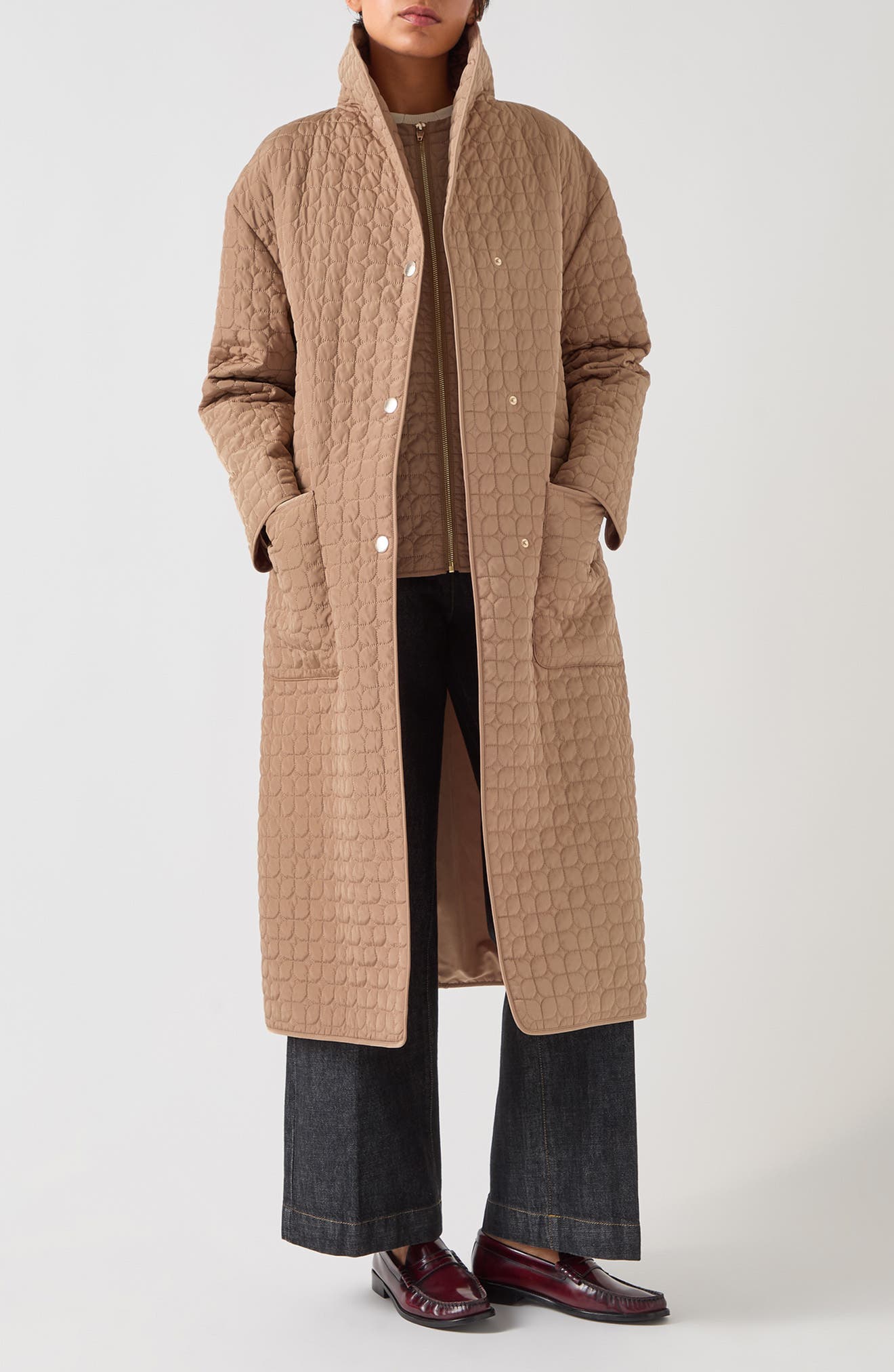 Callie Stand Collar Quilted Coat