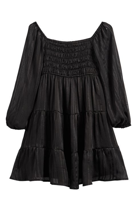 Kids' Swiss Dot Long Sleeve Dress (Big Kid)