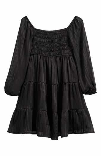 Ava & Yelly Kids' Swiss Dot Long Sleeve Dress