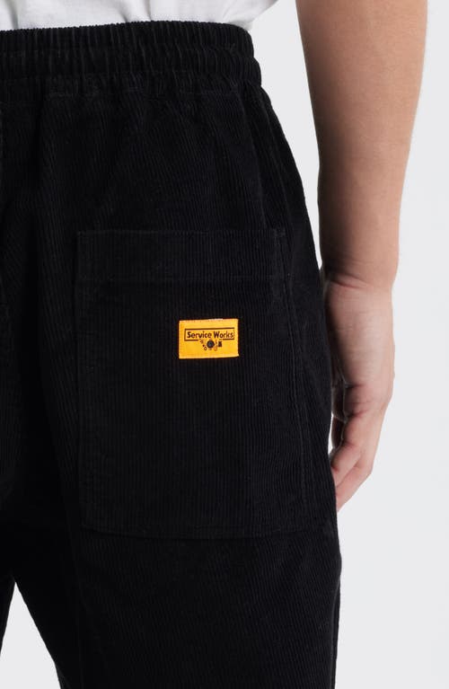 Service Works Organic Cotton Corduroy Drawstring Chef Pants In Black