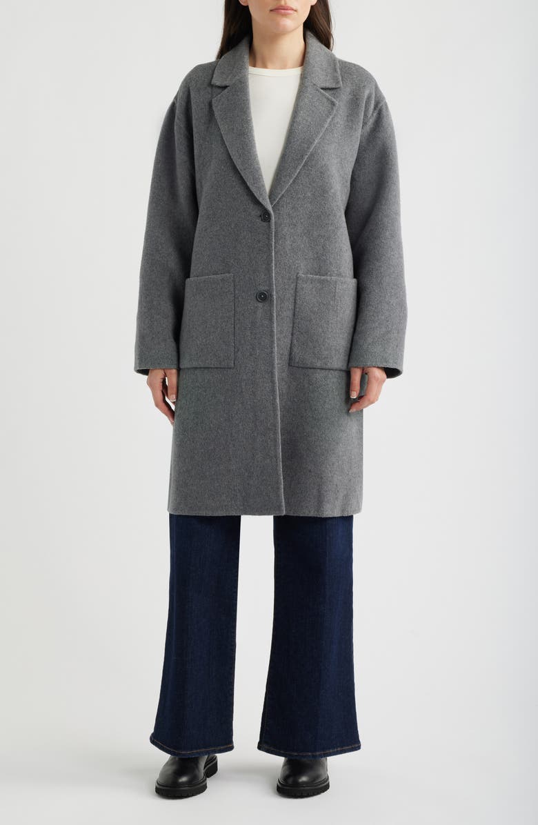 Eileen Fisher Notch Collar Wool Coat, Main, color,