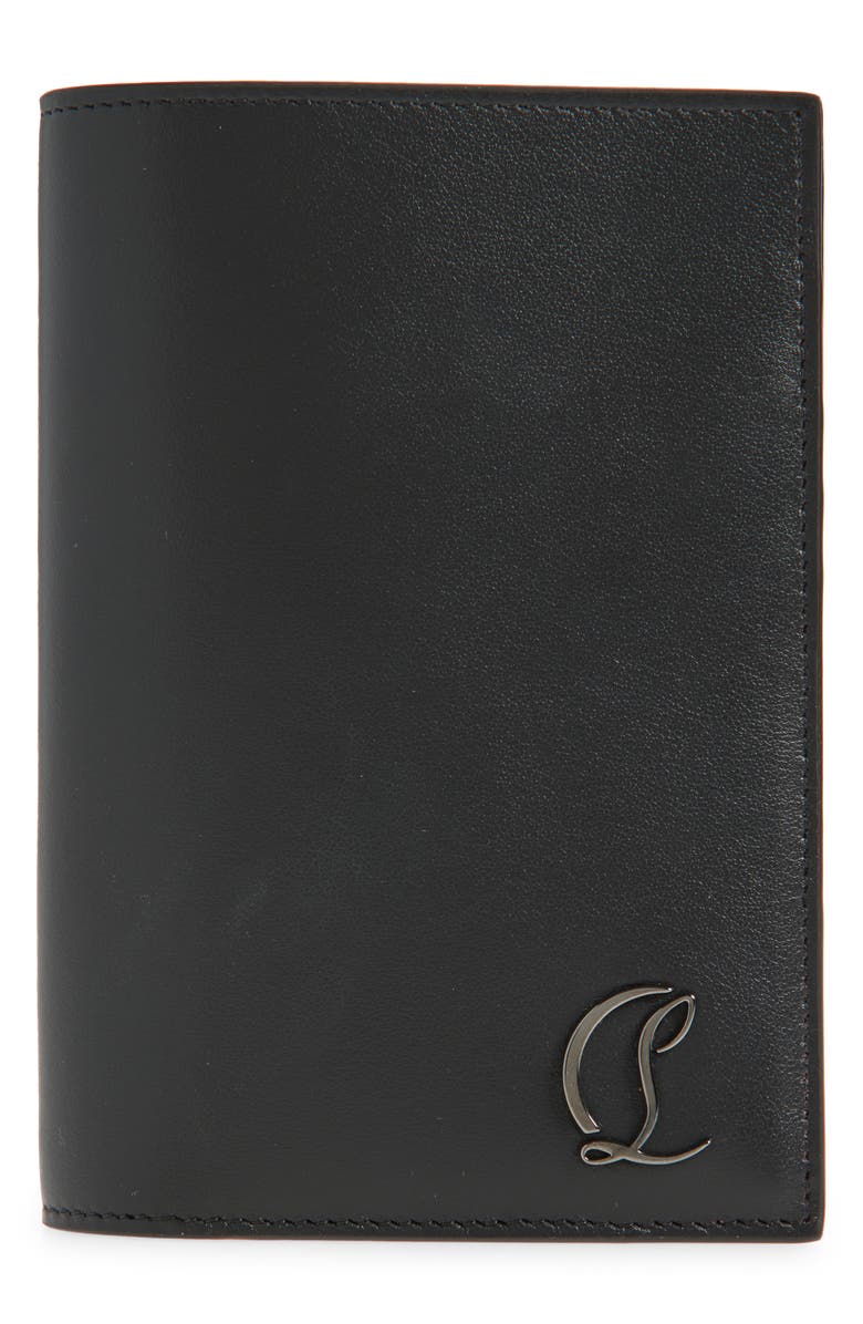 Christian Louboutin Mooncrest Passport Holder, Main, color, B078-Black/ Gun Metal