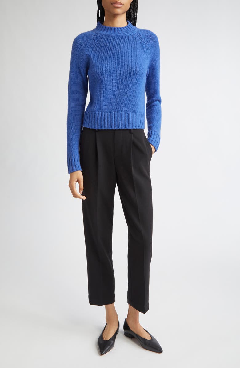 Raglan Sleeve Wool & Cashmere Crewneck Sweater