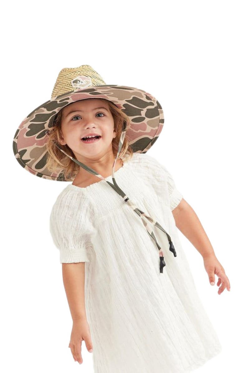 Hemlock Willow Little Kids Straw Lifeguard Hat, Alternate, color, Pastel Camo