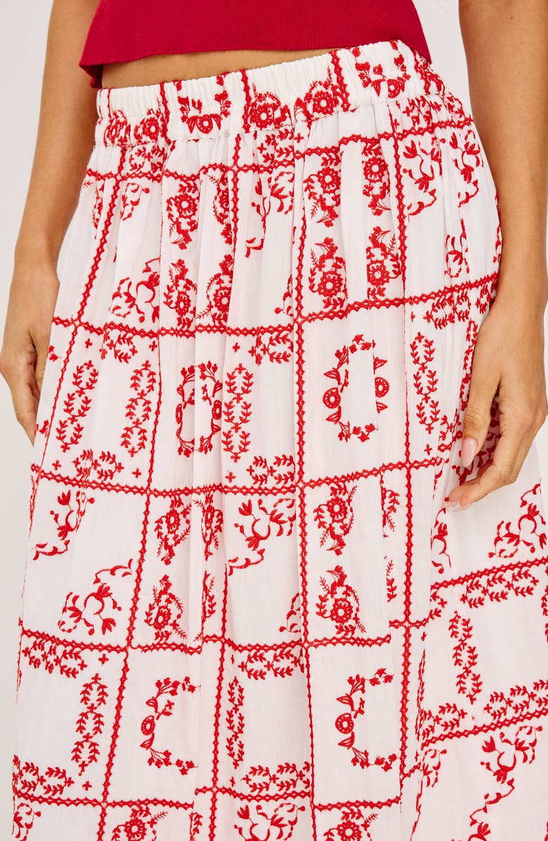 Rails Dax Floral Embroidered Cotton Maxi Skirt, Alternate, color, 