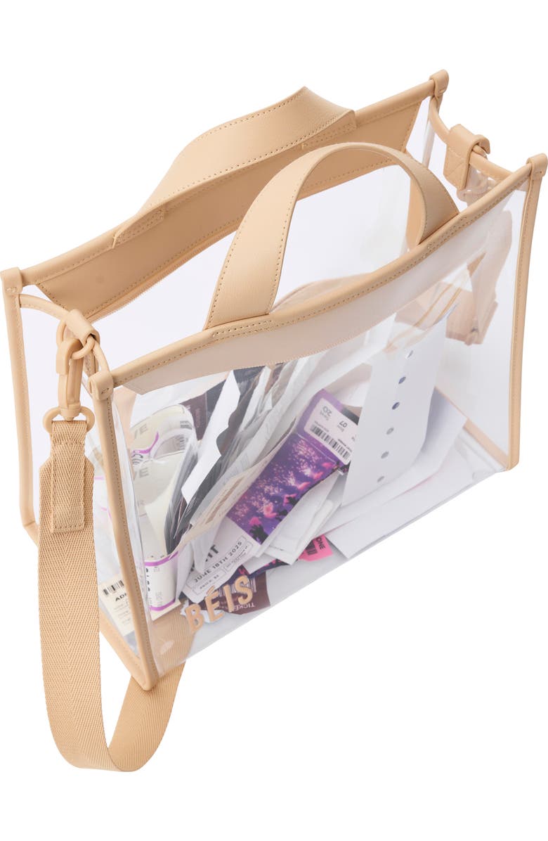 Béis The Clear Stadium Tote, Alternate, color, Beige