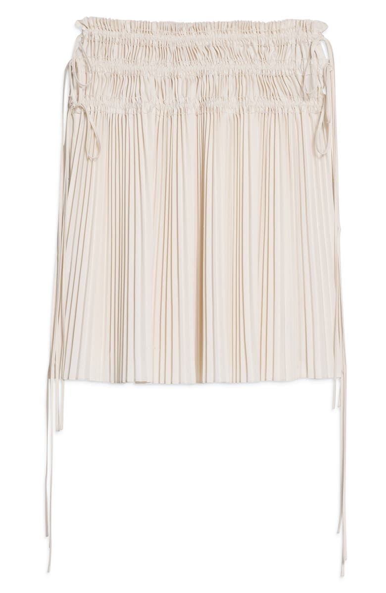 Helmut Lang Pleated Drawstring Waist Skirt, Alternate, color, Ivory