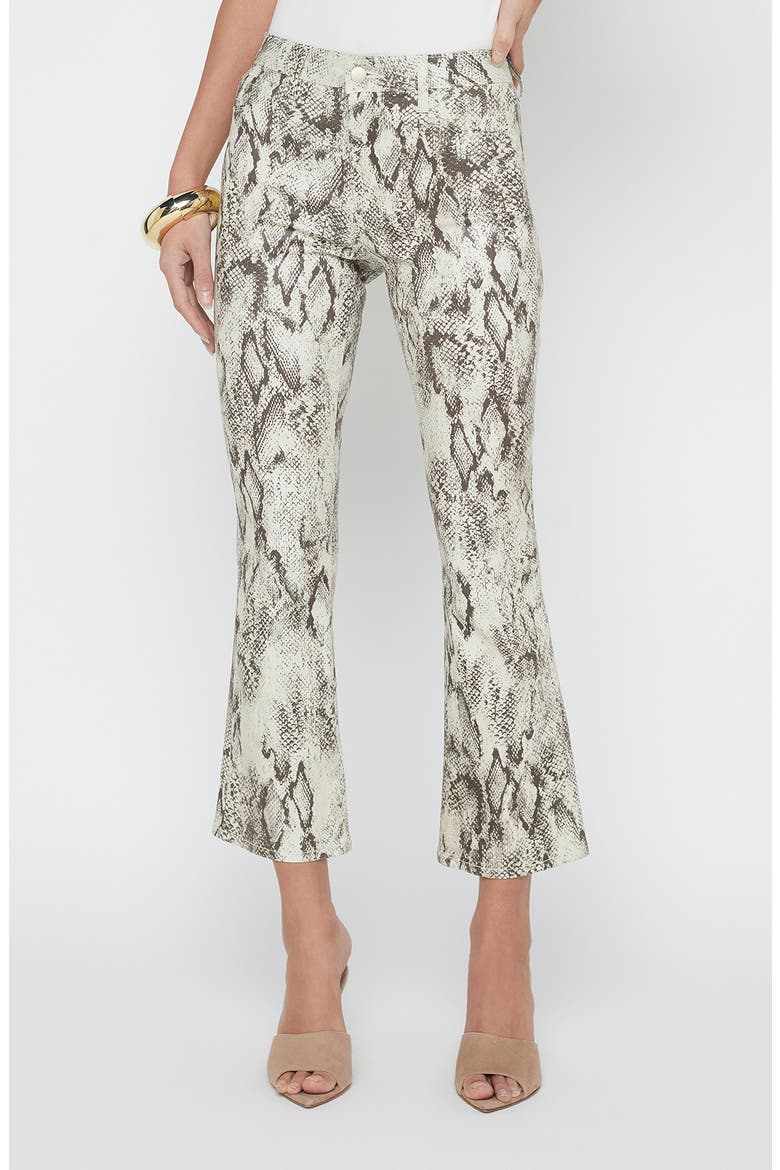 Tati Mico Crop Bootcut Jeans, Main, color, TAN MULTI SNAKE COATED