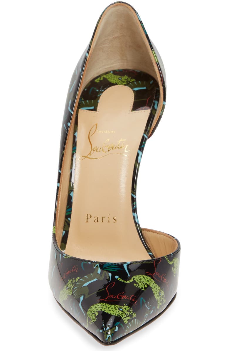 Christian Louboutin Iriza Jungle Pointed Toe Half d'Orsay Pump, Alternate, color,