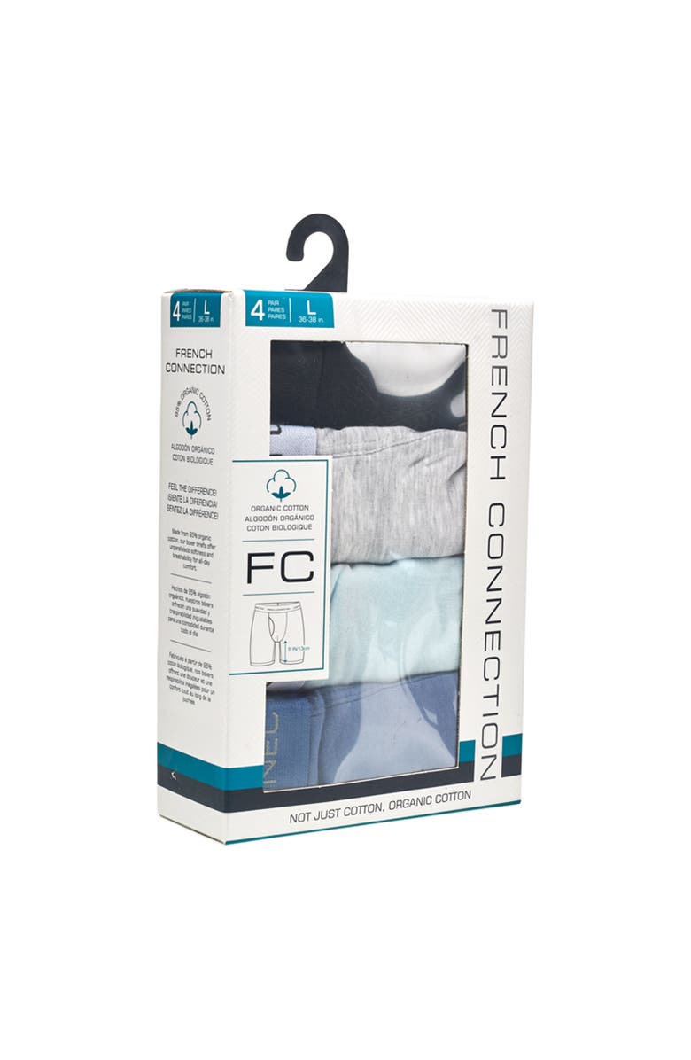 French Connection 4-Pack Cotton Boxer Brief, Alternate, color, 