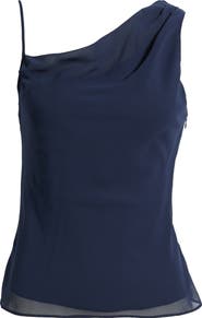 Open Edit Drape Asymmetric Neck Top