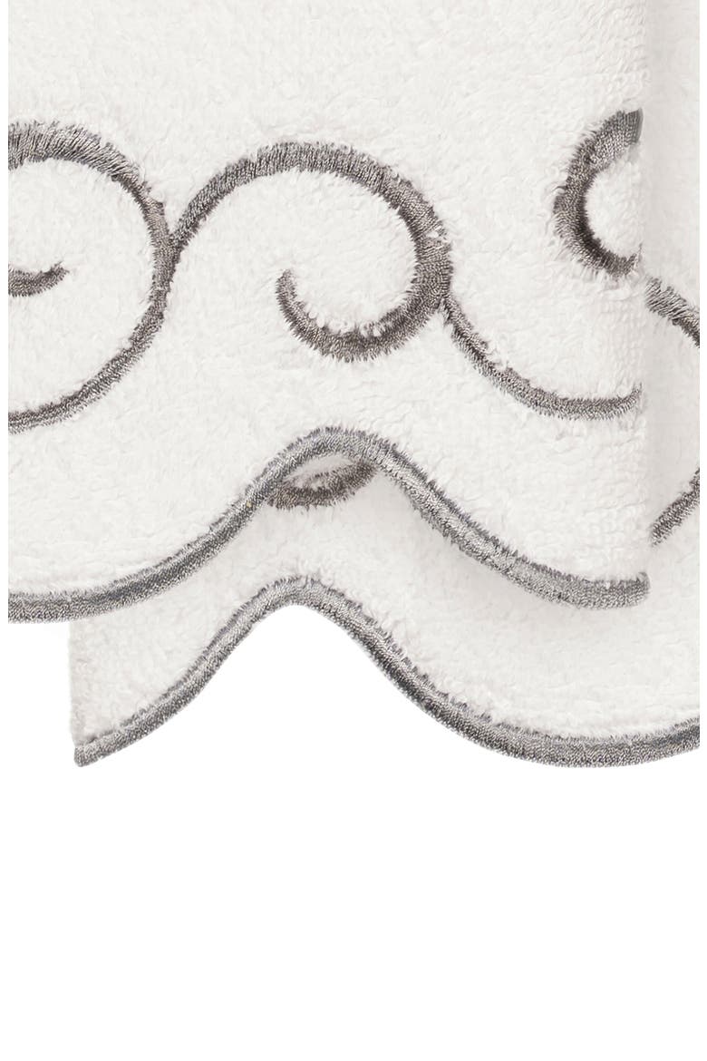 Simplicity Scallop 2-Piece Hand Towel Set, Alternate, color, WHITE/ GRAY