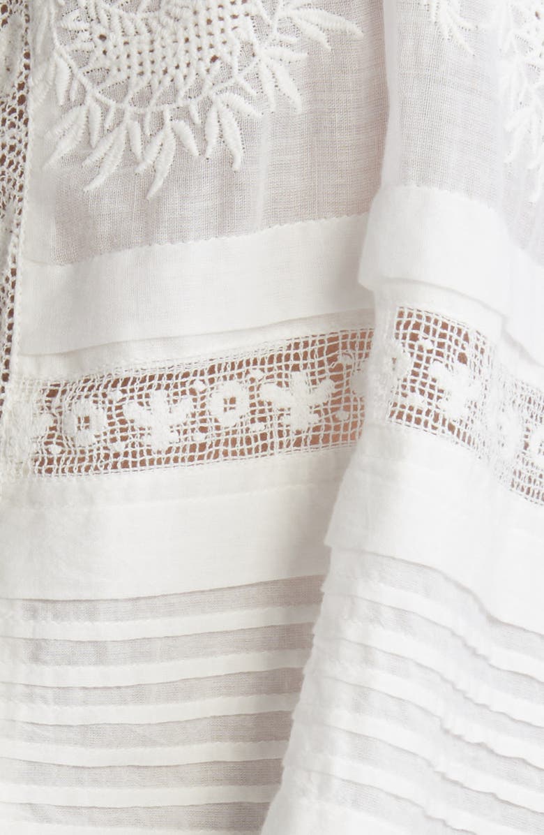 LoveShackFancy Sully Lace Sleeveless Top, Alternate, color, White