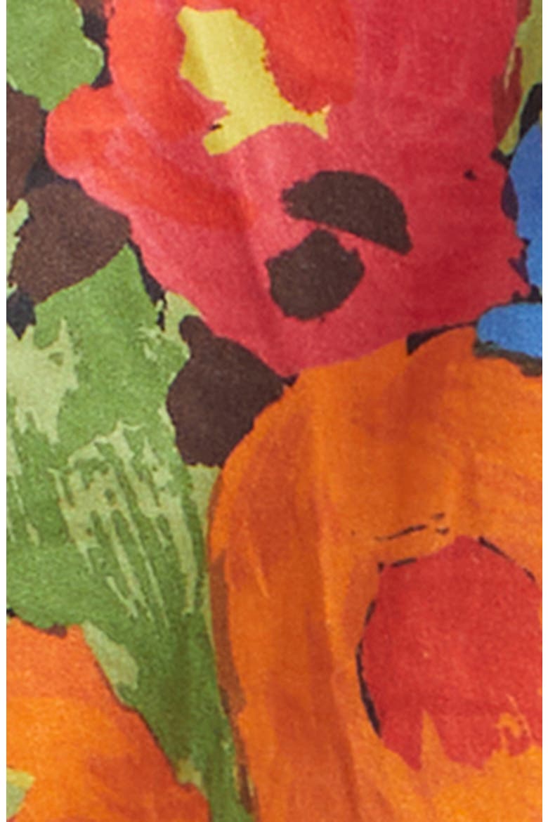 Nara Floral Off the Shoulder Cotton Top, Alternate, color, BLACK/ PERSIMMON