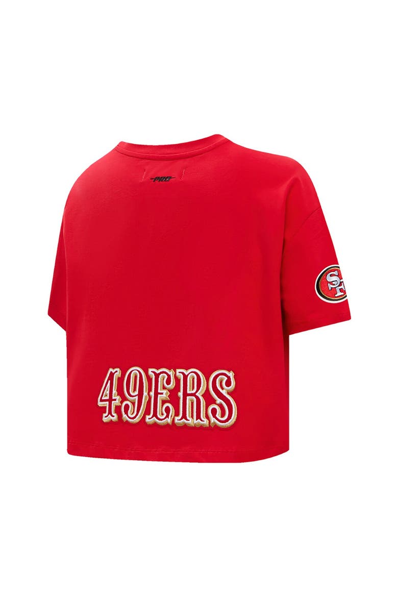 Women's Pro Standard Christian McCaffrey Scarlet San Francisco 49ers Player Name & Number Cropped Boxy T-Shirt, Alternate, color, Scarlet