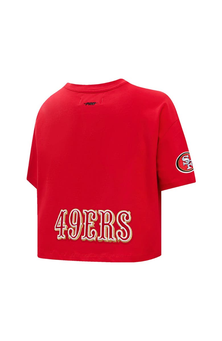 PRO STANDARD Women's Pro Standard Christian McCaffrey Scarlet San Francisco 49ers Player Name & Number Cropped Boxy T-Shirt, Alternate, color, Scarlet